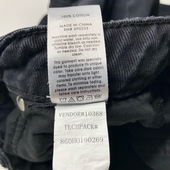 PacSun Faded Black 100% Cotton Mid Rise Distressed Ankle Mom Jeans - Picture 14 of 16